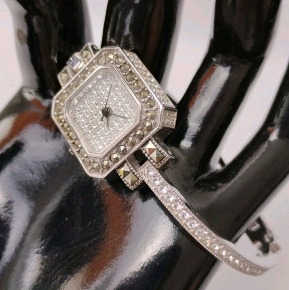 Judith Jack Accessories - Judith Jack Sterling Silver Marcasite + CZ Quartz Watch Women's  New Battery